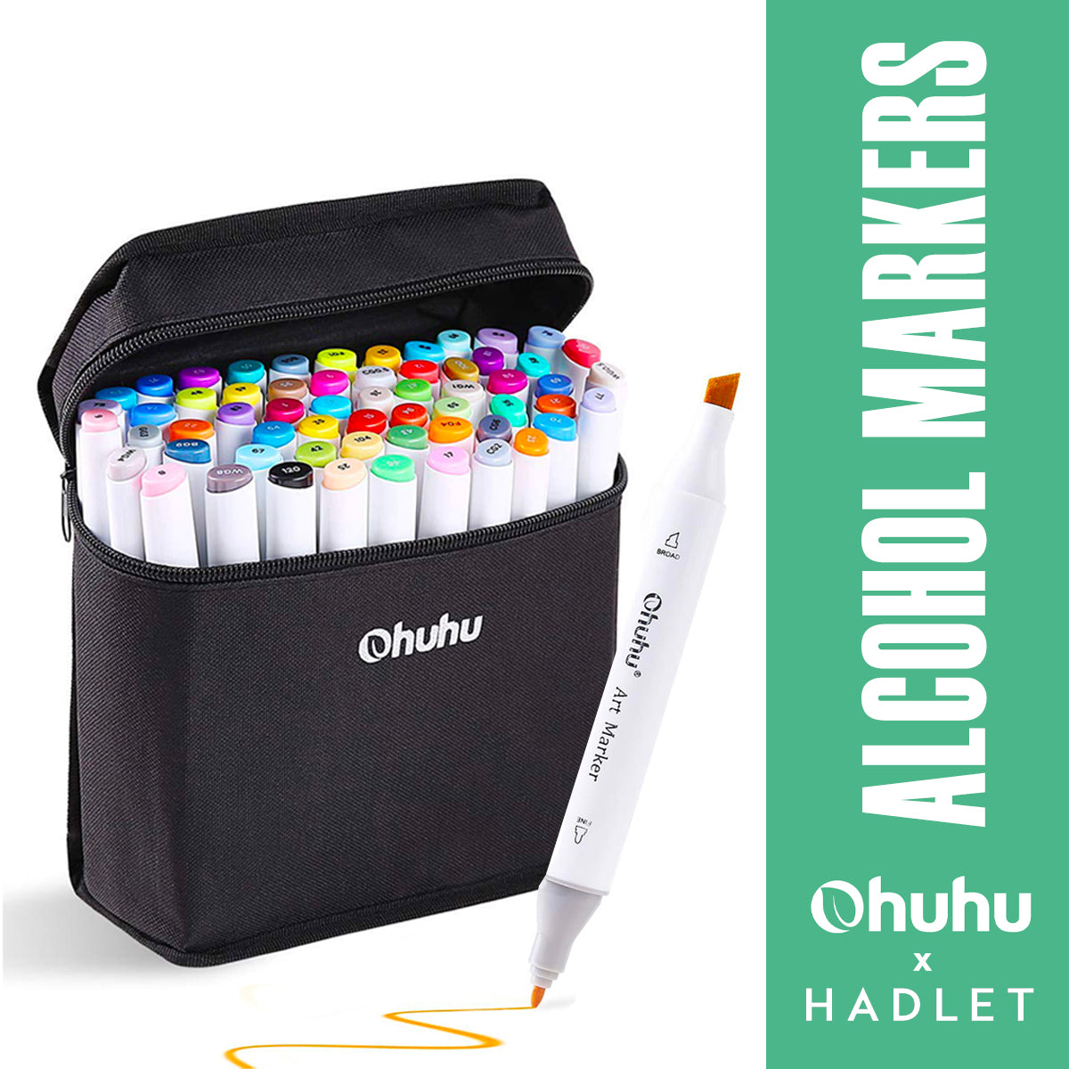 Ohuhu Pastel Markers, Ohuhu 48 Colors Alcohol Brush Markers Double