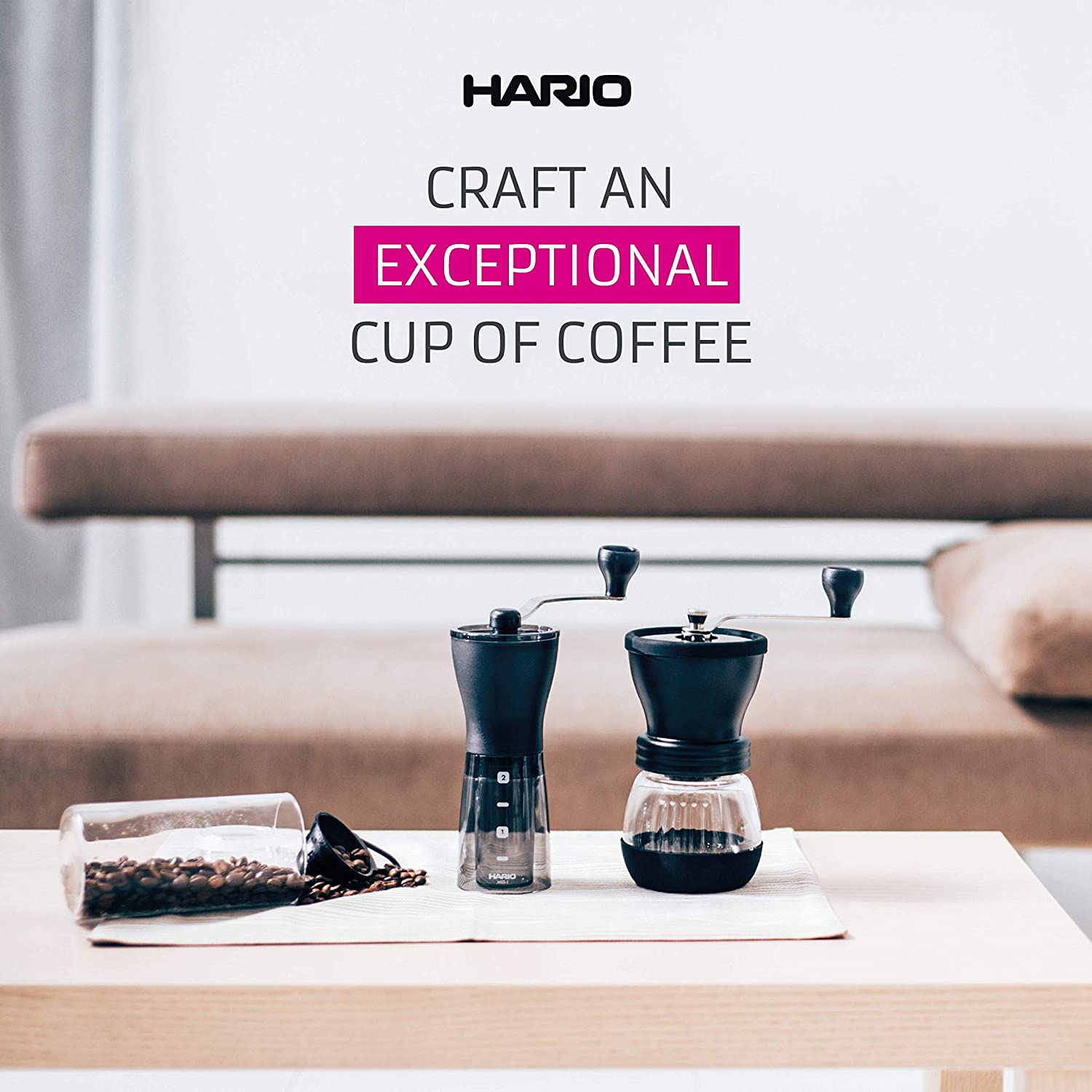 Hario Ceramic Coffee Mill Mini-Slim Plus Coffee Grinder