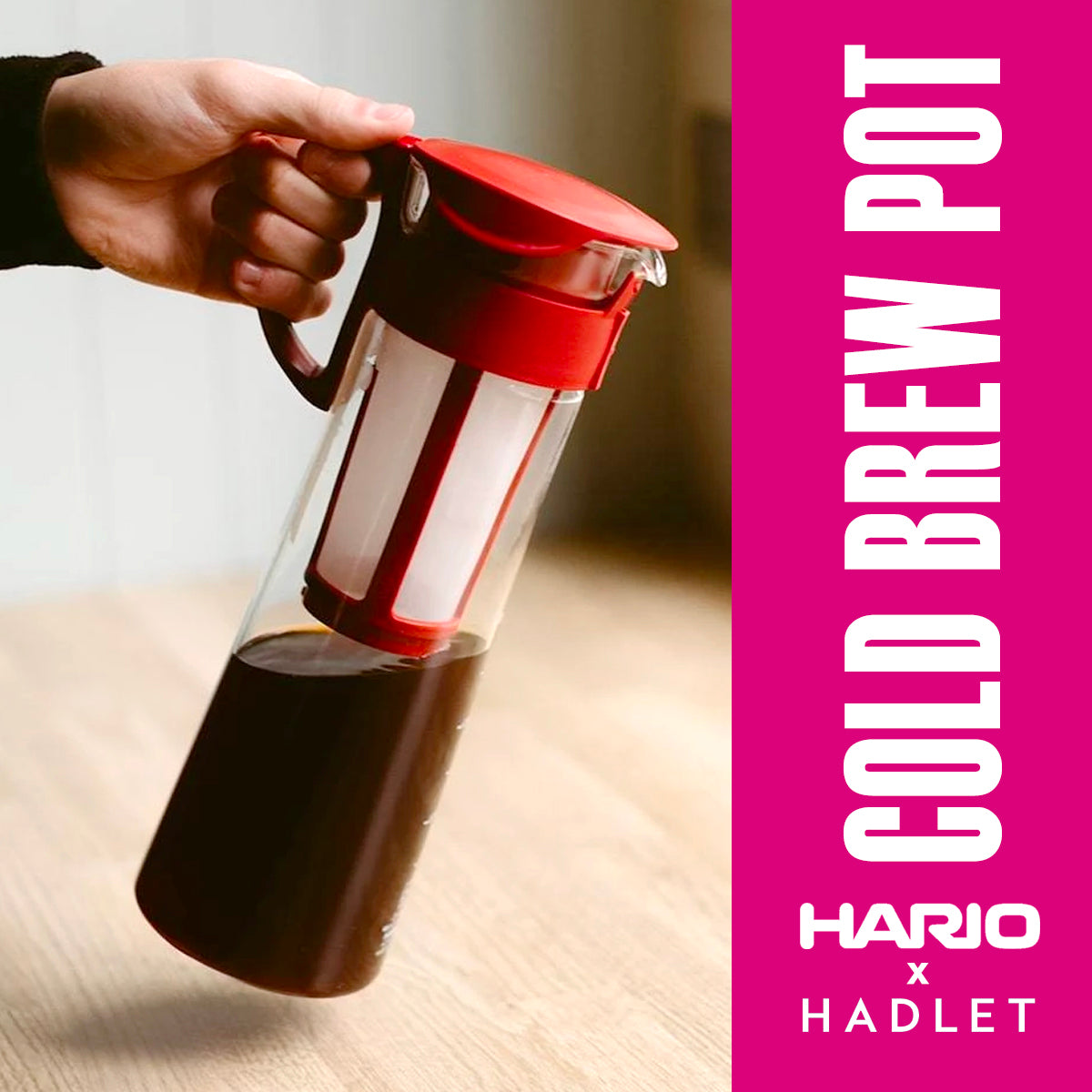 Hario“Mizudashi”冷萃咖啡壶，600/1000ml，棕色/红色