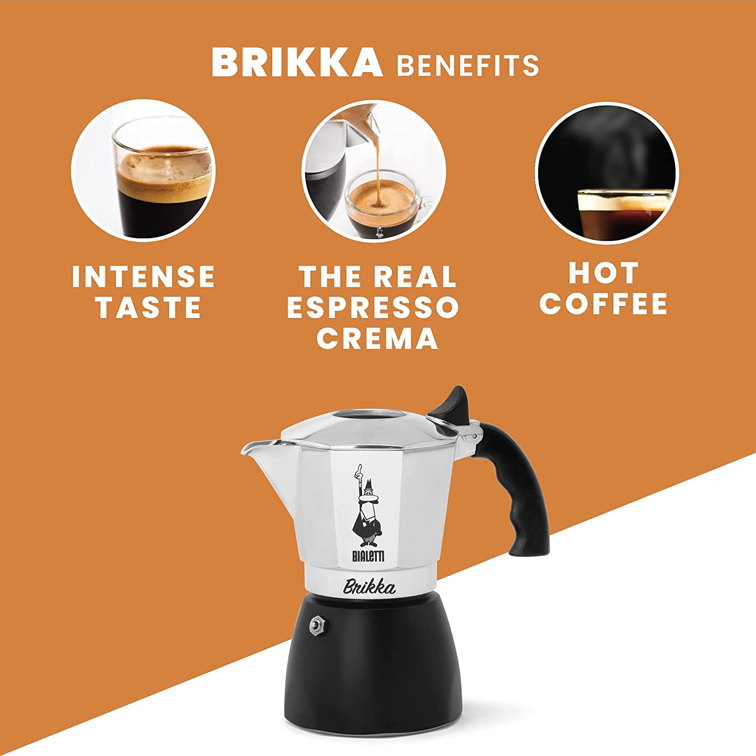 Bialetti Brikka Black Coffee Expresso Maker [2 | 4 Cups]