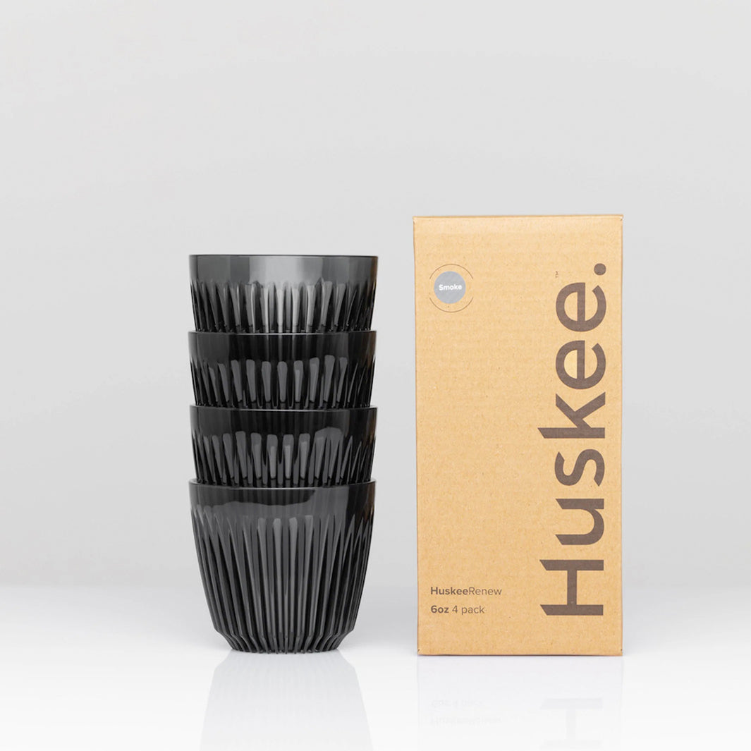 Huskee Renew 6oz Pack of 4 Coffee Cups [Smoke]