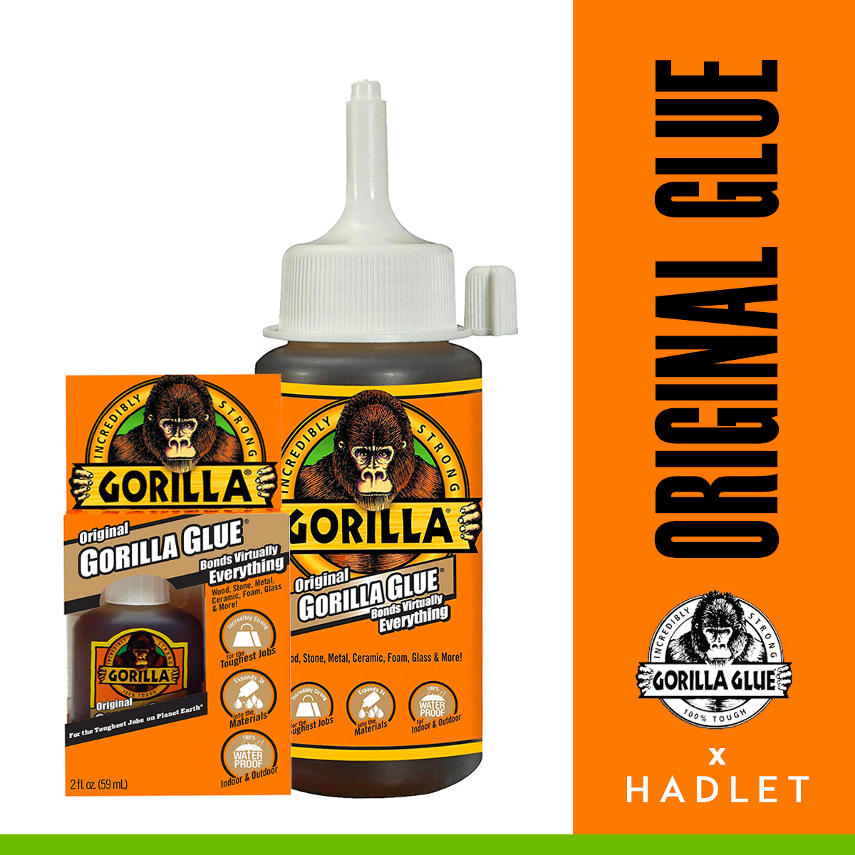 Gorilla Original Glue, Waterproof Polyurethane [2/4/8 Oz]