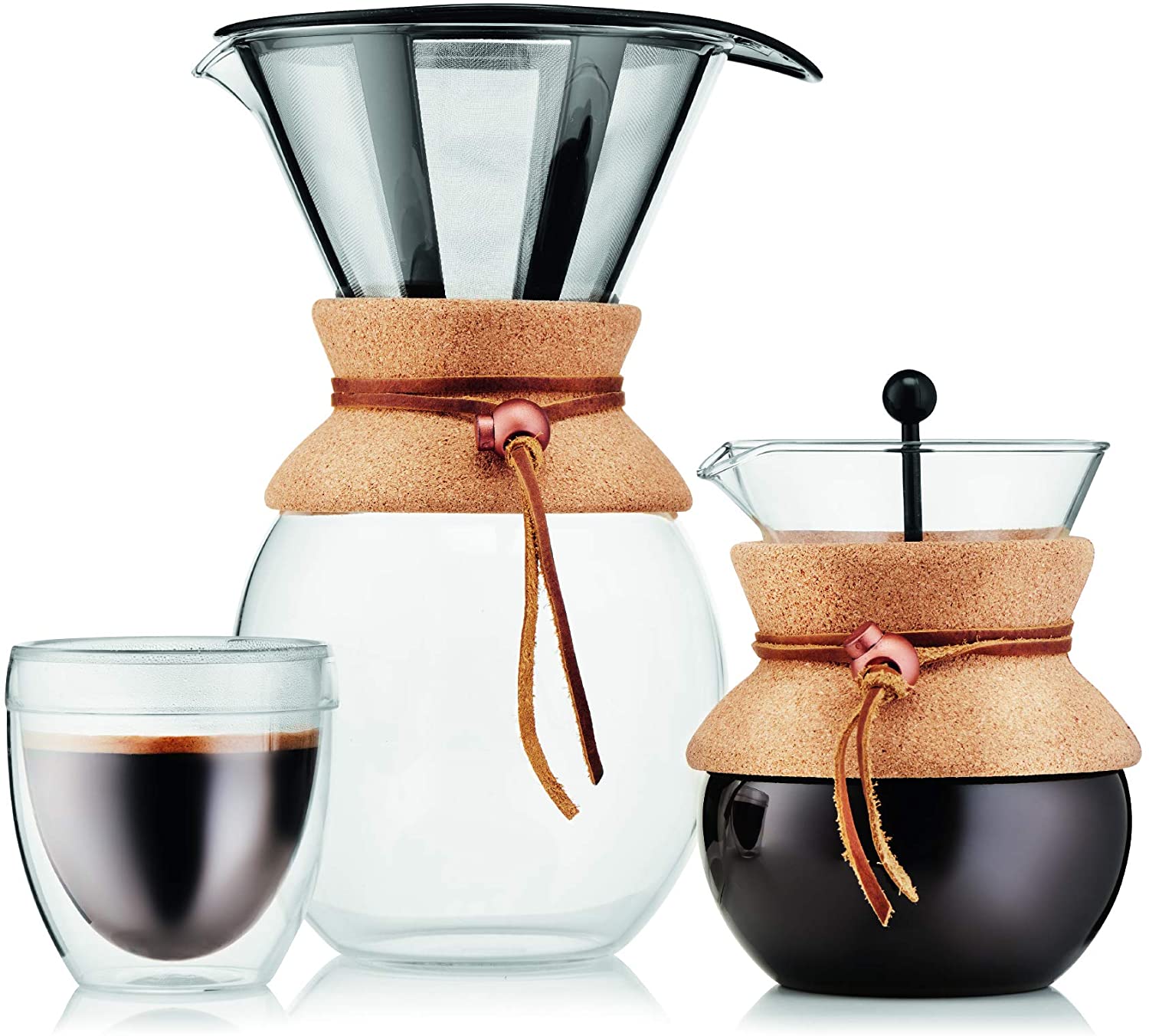 Bodum Pour Over Coffee Maker with Band [Cork/Black]