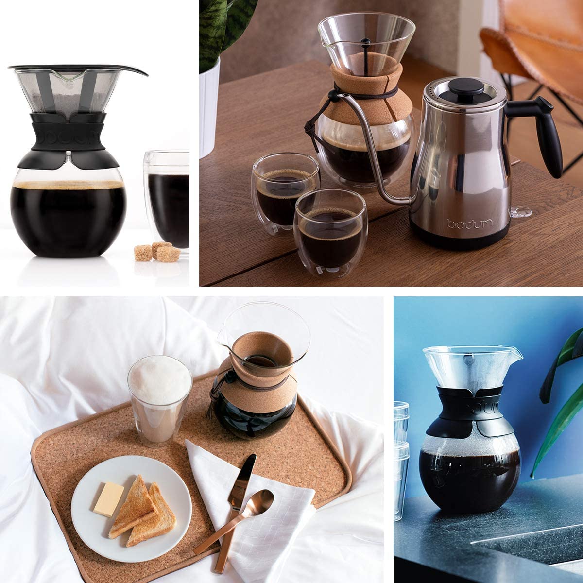 Bodum Pour Over Coffee Maker with Band [Cork/Black]