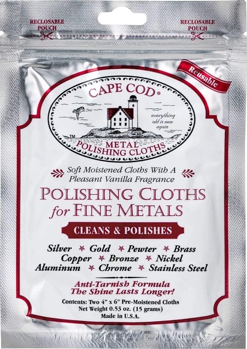 Cape Cod Metal Polishing Cloths Foil Pouch 0.53oz, Stainless Steel