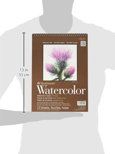 Strathmore 400 Series Watercolor Pad, 9"x12" Wire Bound, 12 Sheets