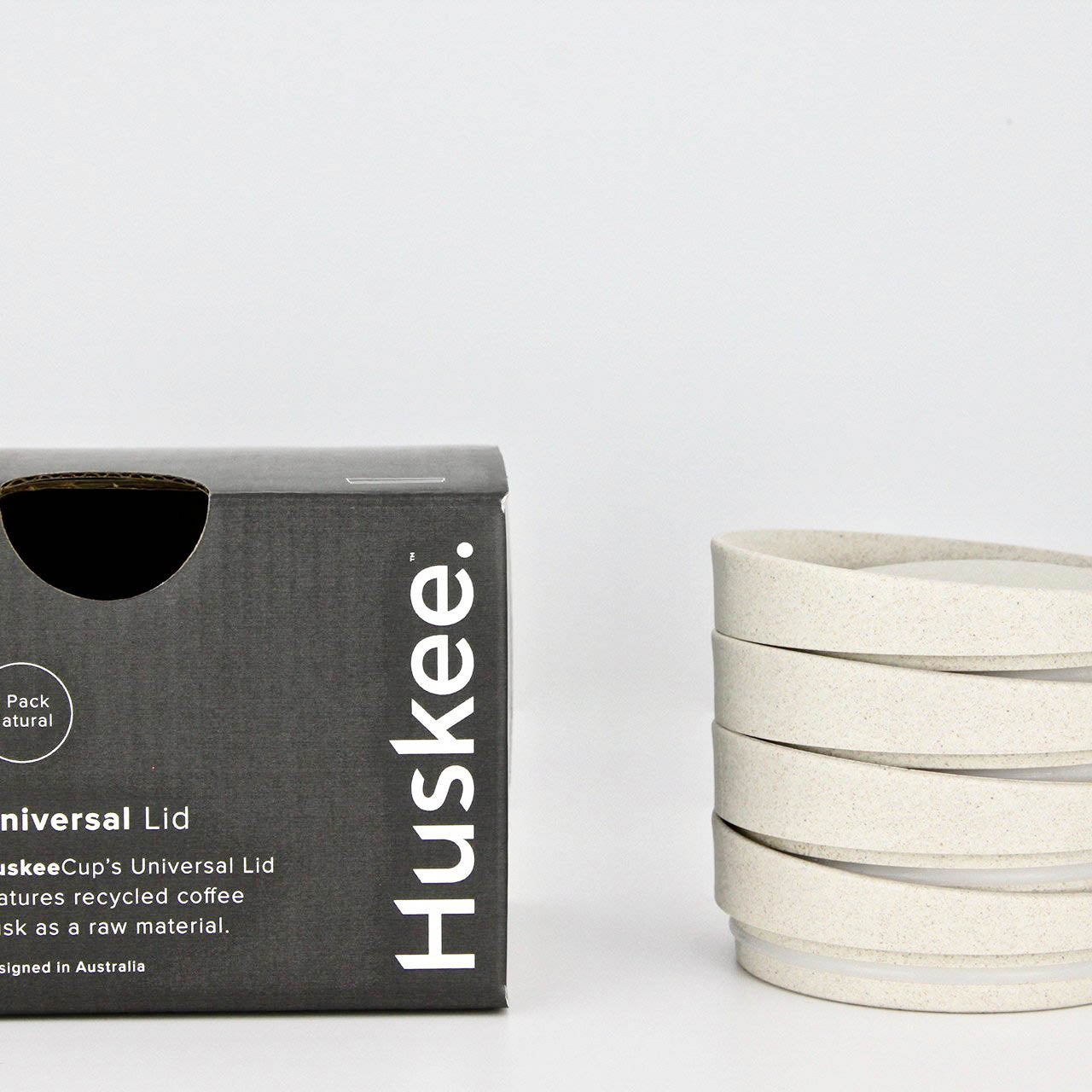 4 x 通用盖子，环保无毒，适用于 Huskee 杯（木炭/天然）