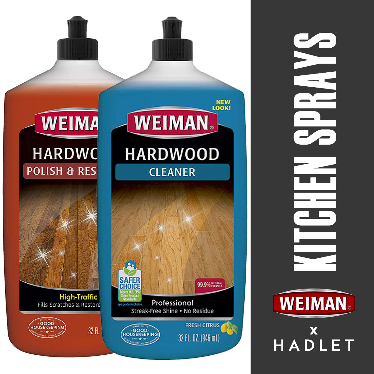 Weiman 高流量硬木清洁剂/抛光剂和修复剂 [946ml] 