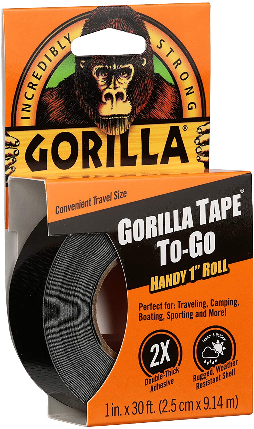 Gorilla Tape to Go Handy Roll, 1-Pack, Black