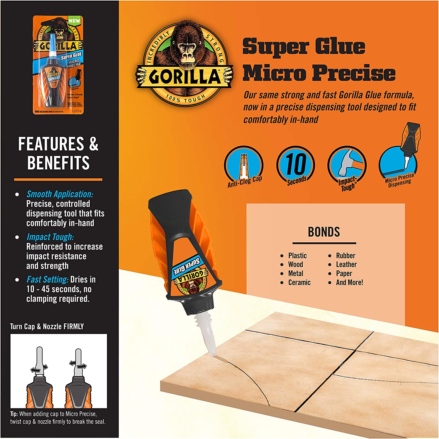 Gorilla Micro Precise Super Glue [6g, Clear]
