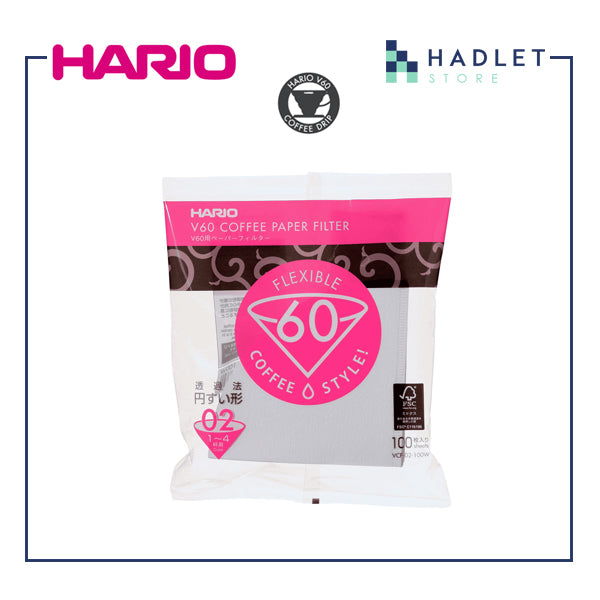 Hario V60 Coffee Paper Filter (Size 01| 02, 100 Count)