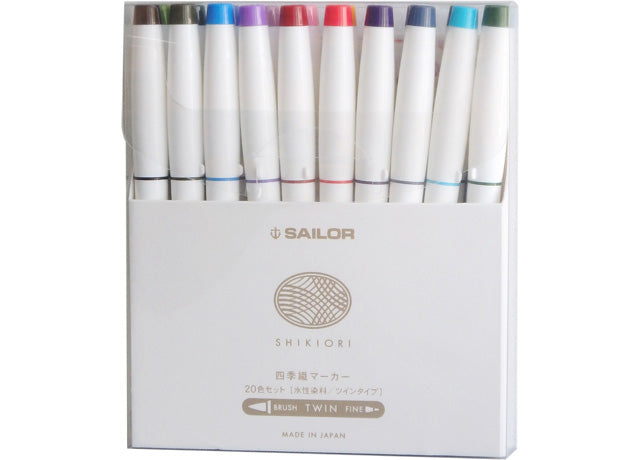Sailor Shikiori Markers Brush + Fine Tip Pen [Set of 20]